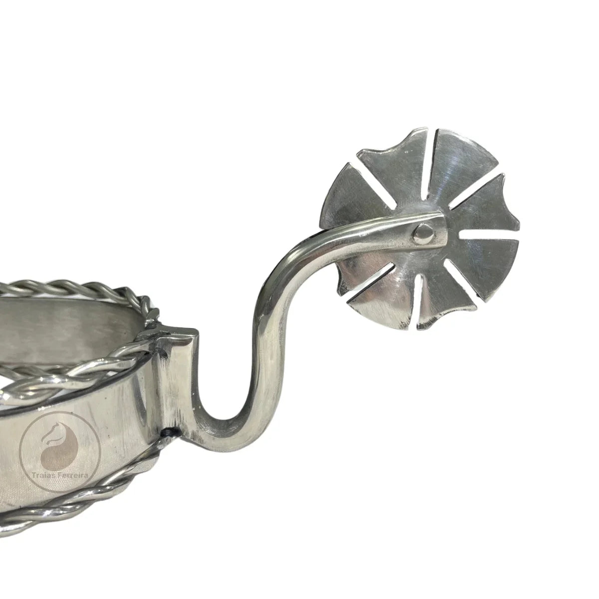 Kit Par de Esporas Borda Torcida Aço Inox E Par Correias Luxo em Couro Legítimo