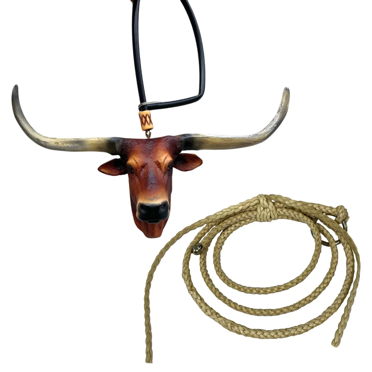 Enfeite Retrovisor Boi Long Horn + Mini laço