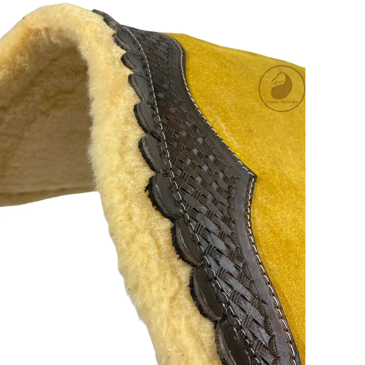 Manta TF Artesanal em Couro e Pelúcia Para Selas e Arreios