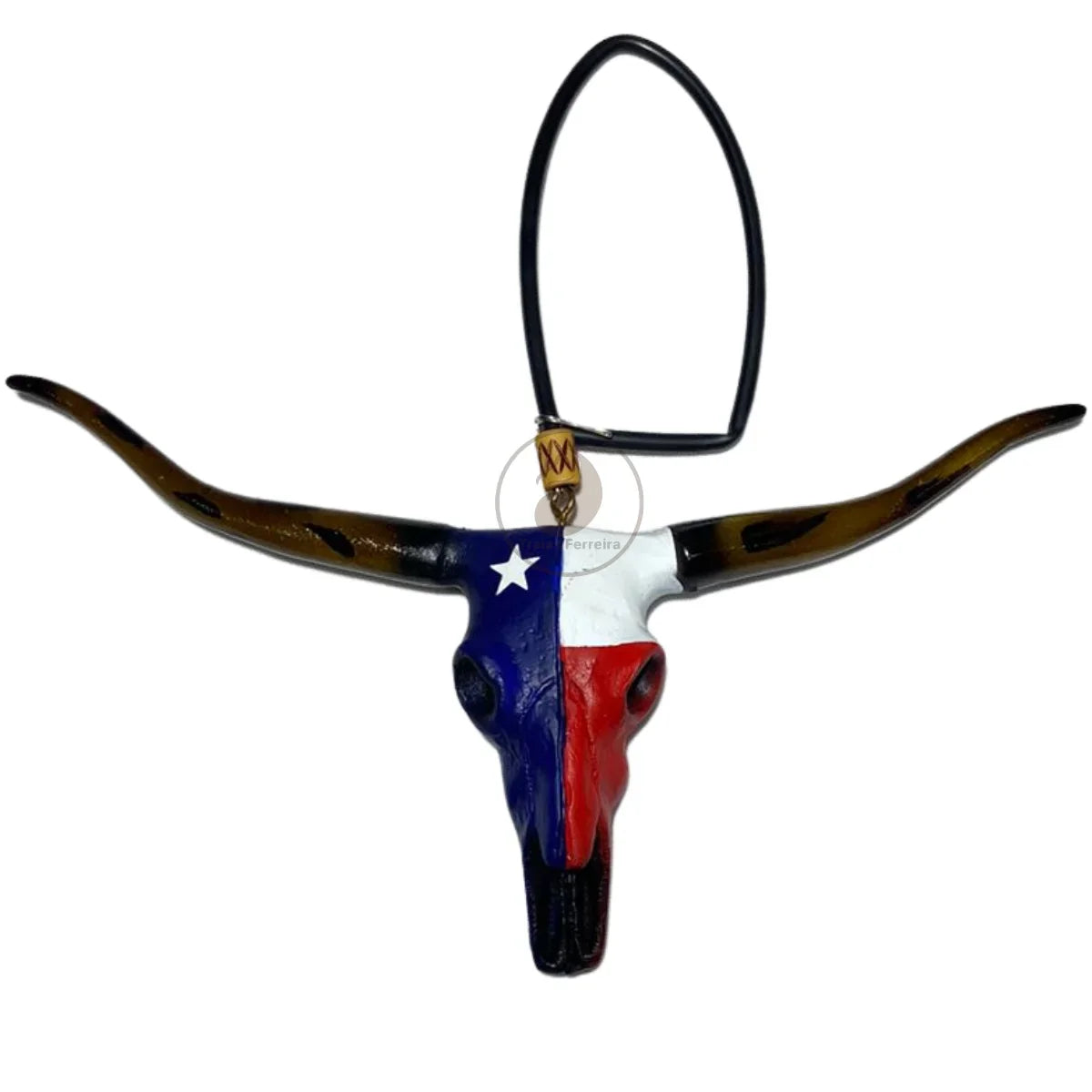Enfeite De Retrovisor Long Horn Texas + Mini Laço