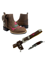 Kit Tourinho Botina Canivete + Cinta Horse Nescau