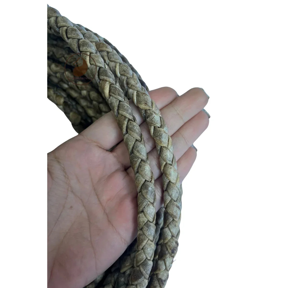 Laço De Trabalho Em Couro Cru 15m - Natural