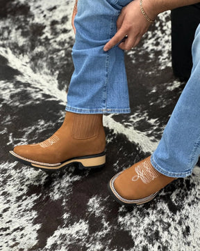 Botina country texana couro + Brinde