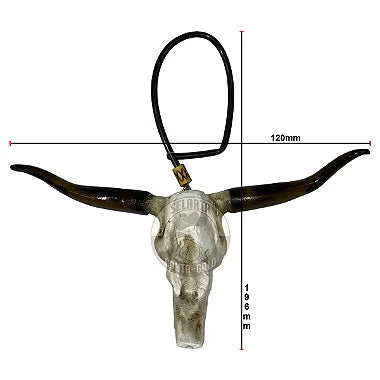 LongHorn Cabeça De Boi Para Retrovisor Pintura Fosca